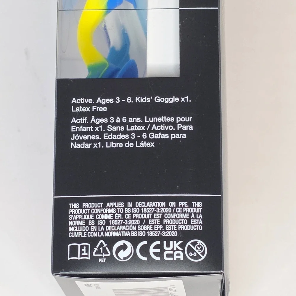Nike Lil Swoosh Kids Swim Goggles Set of 2 Blue Yellow Ages 3-6 Adjustable NIB